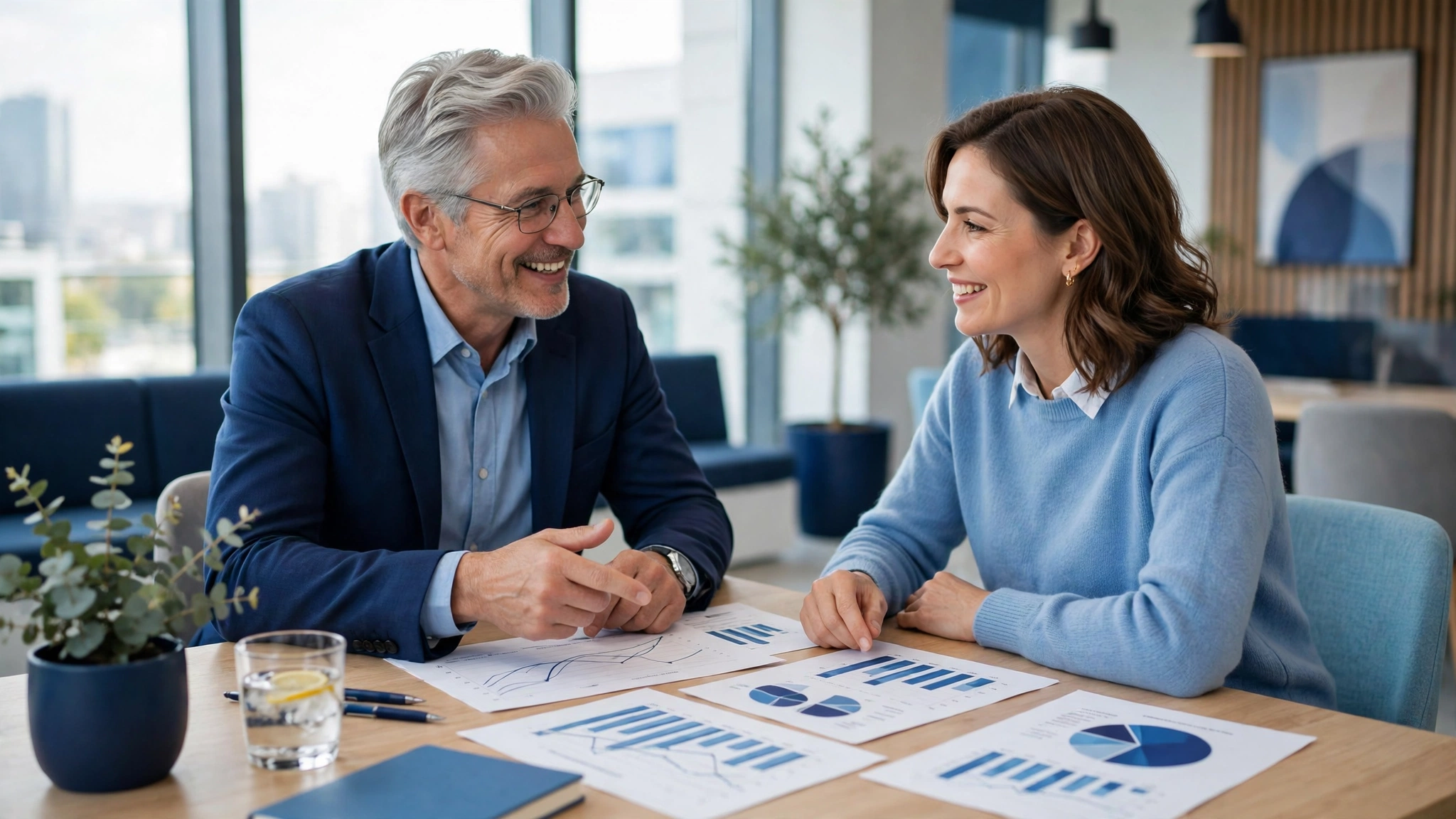 Advisor discussing financial plans with a client